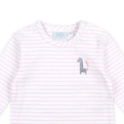 GIRAFFE — Organic Cotton Striped Spandex Jersey Long Sleeve Top