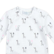 GIRAFFE — Organic Cotton All-Over Print Spandex Jersey Long Sleeve Top
