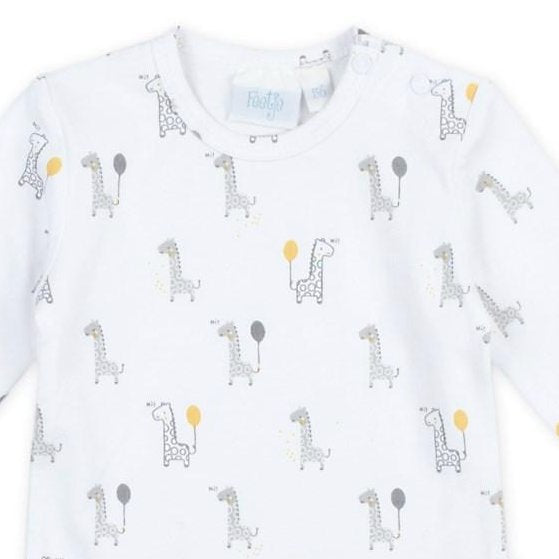 GIRAFFE — Organic Cotton All-Over Print Spandex Jersey Long Sleeve Top