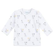 GIRAFFE — Organic Cotton All-Over Print Spandex Jersey Long Sleeve Top