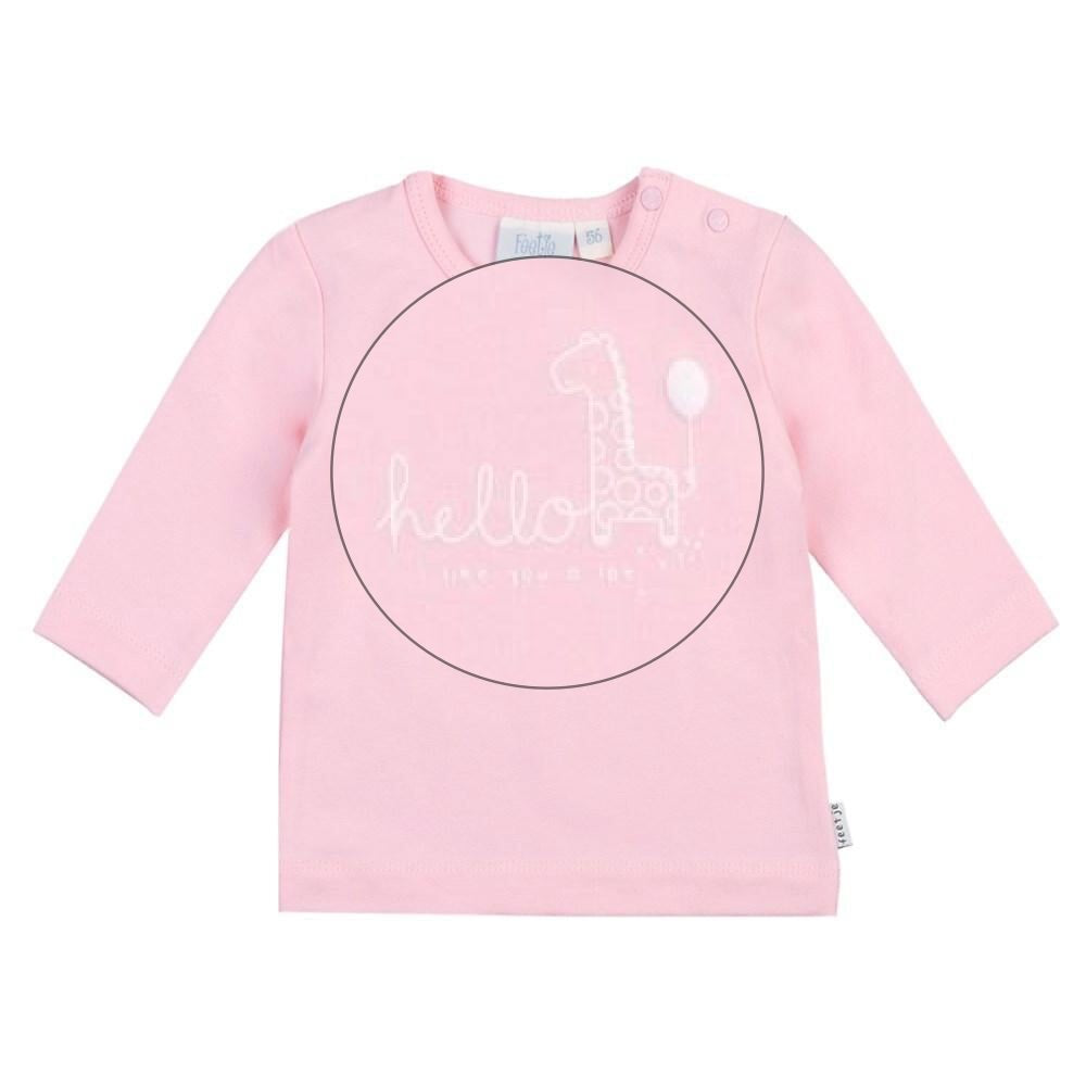 GIRAFFE — Organic Cotton "Hello" Graphic Long Sleeve Top
