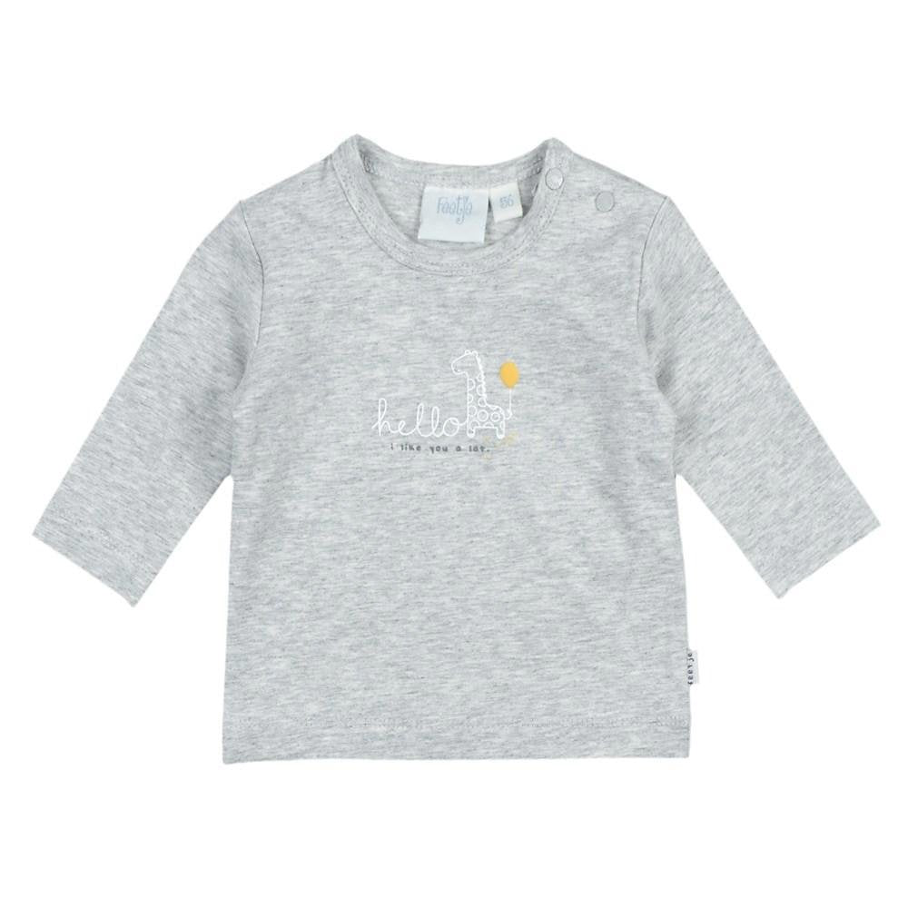 GIRAFFE — Organic Cotton "Hello" Graphic Long Sleeve Top