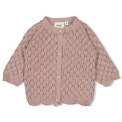 DELICATE FLOWER - Organic Cotton Pointelle Knit Cardigan