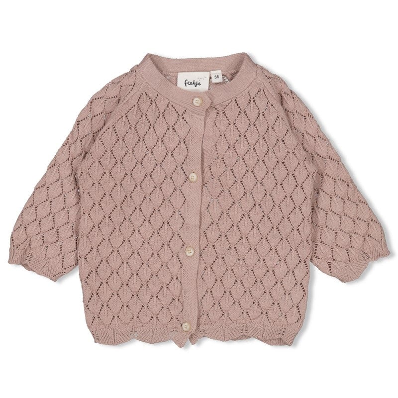 DELICATE FLOWER - Organic Cotton Pointelle Knit Cardigan