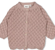 DELICATE FLOWER - Organic Cotton Pointelle Knit Cardigan