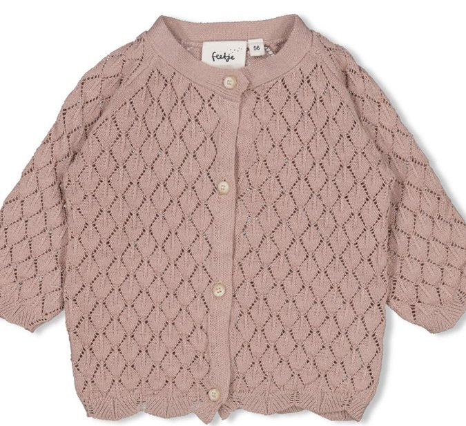DELICATE FLOWER - Organic Cotton Pointelle Knit Cardigan