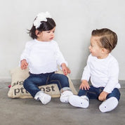 WINTER DENIM — Organic Cotton Heart Detail Stretch Denim Jeans