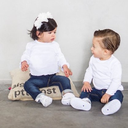 WINTER DENIM — Organic Cotton Heart Detail Stretch Denim Jeans