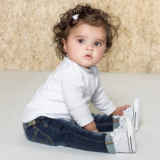 WINTER DENIM — Organic Cotton Heart Detail Stretch Denim Jeans