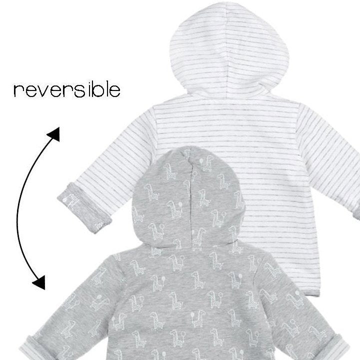 GIRAFFE — Organic Cotton Reversible Hooded French Terry Fashion Jacket