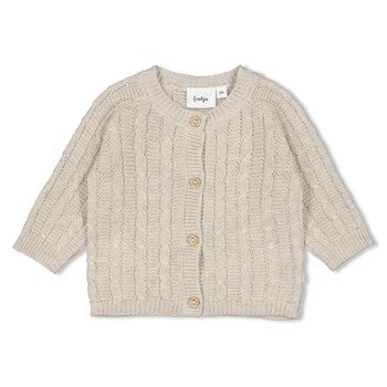 THE KNITS - Cardigan Homespun Style Cable Knit Sweater