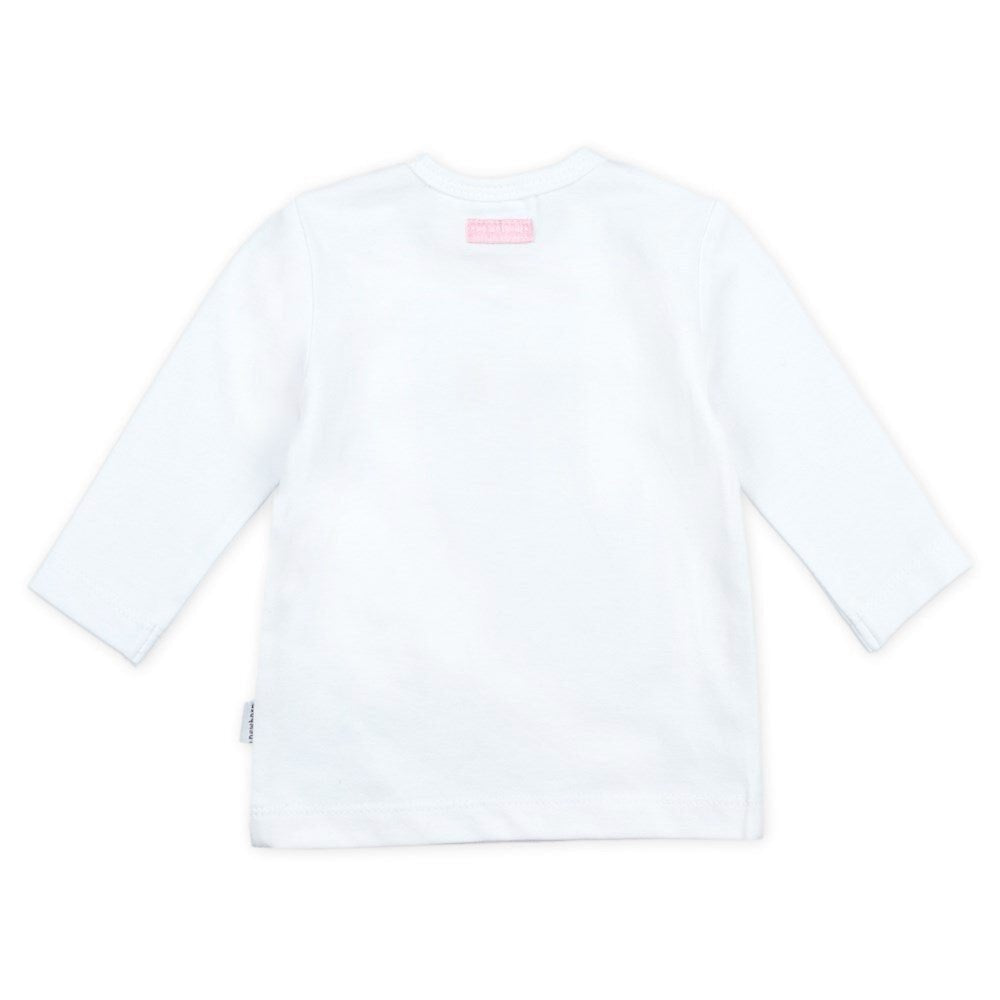 GIRAFFE — Organic Cotton "Nice to meet you!" Pink Balloon Graphic Long Sleeve Top