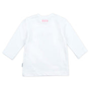 GIRAFFE — Organic Cotton "Nice to meet you!" Pink Balloon Graphic Long Sleeve Top