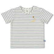 A-ROARABLE "Dino with Ballon" Short Sleeve Stripe Top