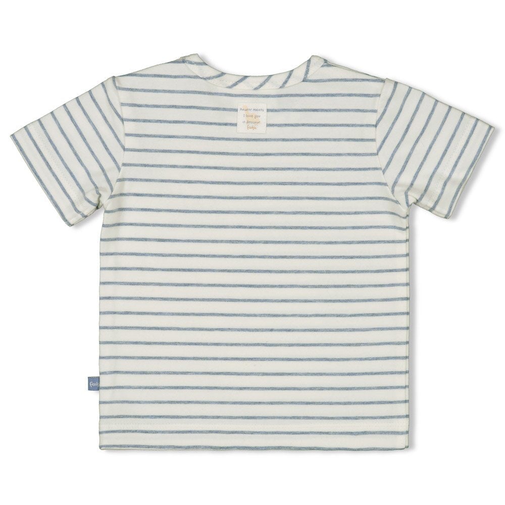 A-ROARABLE "Dino with Ballon" Short Sleeve Stripe Top
