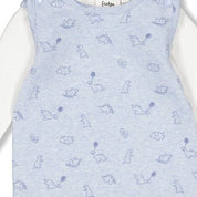 A-ROARABLE 2-Piece Allover Print Footed  Romper