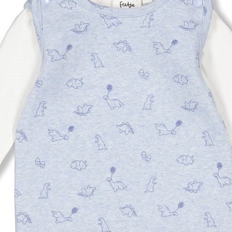 A-ROARABLE 2-Piece Allover Print Footed  Romper