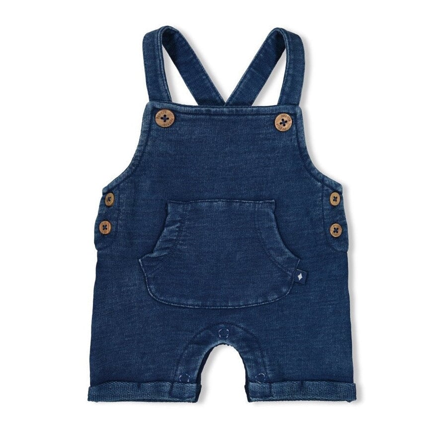 LET'S SAIL Organic Cotton French Terry Indigo Knit Short Overall