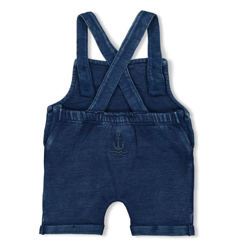 LET'S SAIL Organic Cotton French Terry Indigo Knit Short Overall