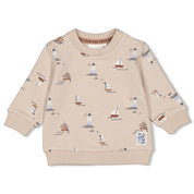 LET'S SAIL Allover Print French Terry Sweat Top