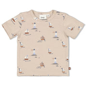 LET'S SAIL Signature Allover Print Slub Yarn Top