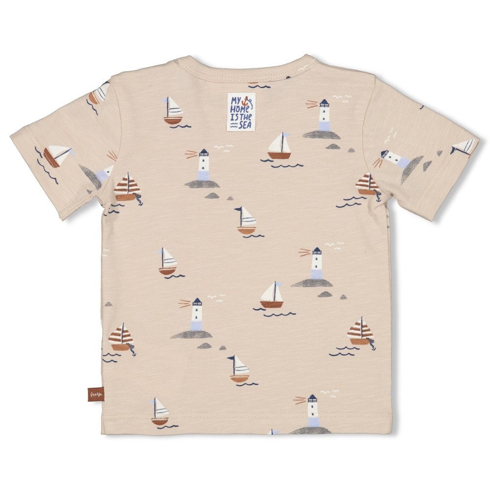 LET'S SAIL Signature Allover Print Slub Yarn Top