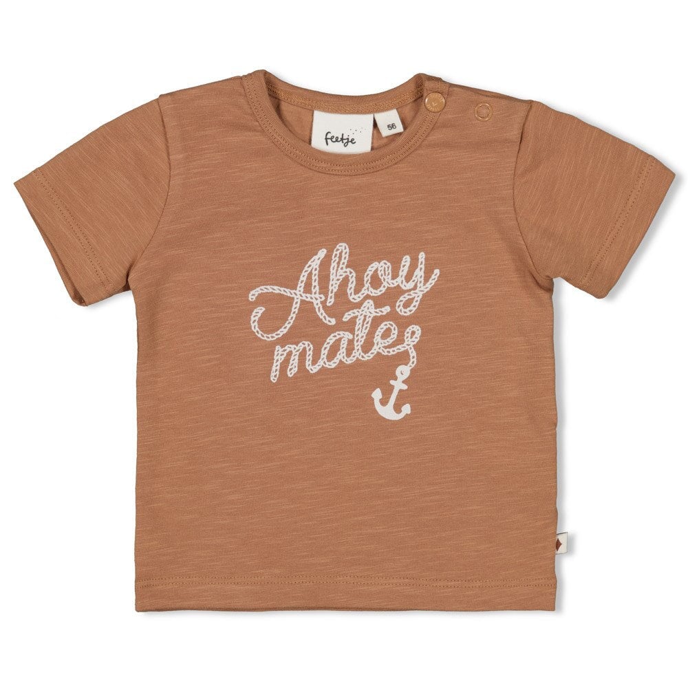 LET'S SAIL "Ahoy Mate" Embellished Slub Yarn Top