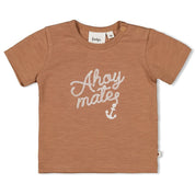 LET'S SAIL "Ahoy Mate" Embellished Slub Yarn Top