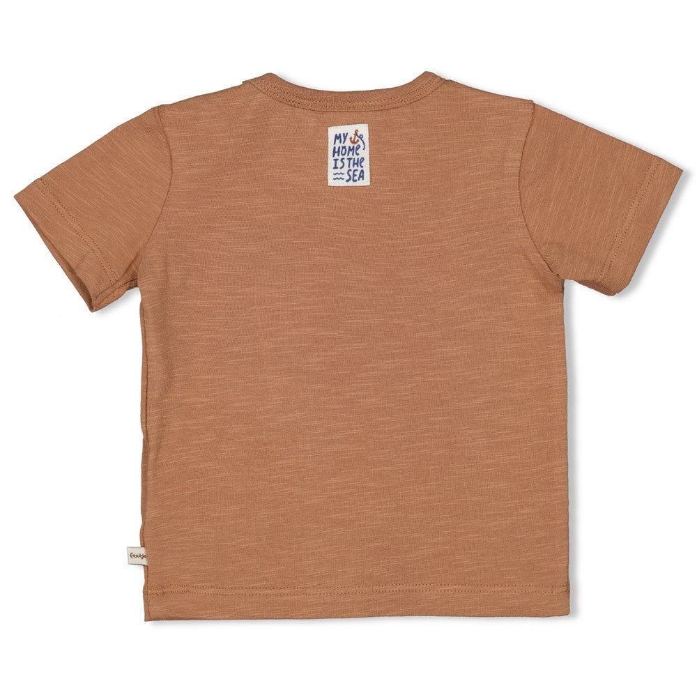 LET'S SAIL "Ahoy Mate" Embellished Slub Yarn Top