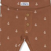 LET'S SAIL Allover Anchor Print 2x2 Rib Knit Pant