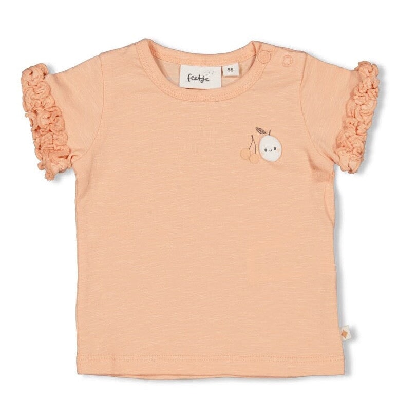 CUTIE FRUITY Frilly Ruffle Slub Yarn Top