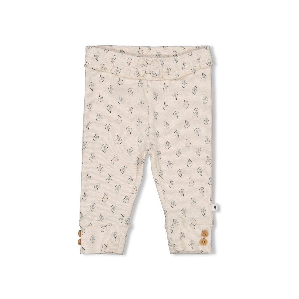 PRETTY PAISLEY Allover Print 2x2 Rib Jersey Fashion Pant