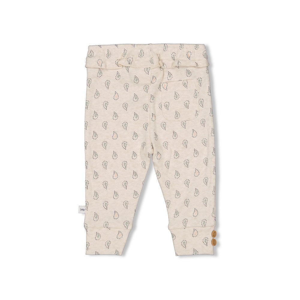 PRETTY PAISLEY Allover Print 2x2 Rib Jersey Fashion Pant