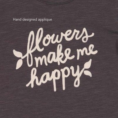 WILD FLOWERS "Flowers Make Me Happy" Slub Yarn Top