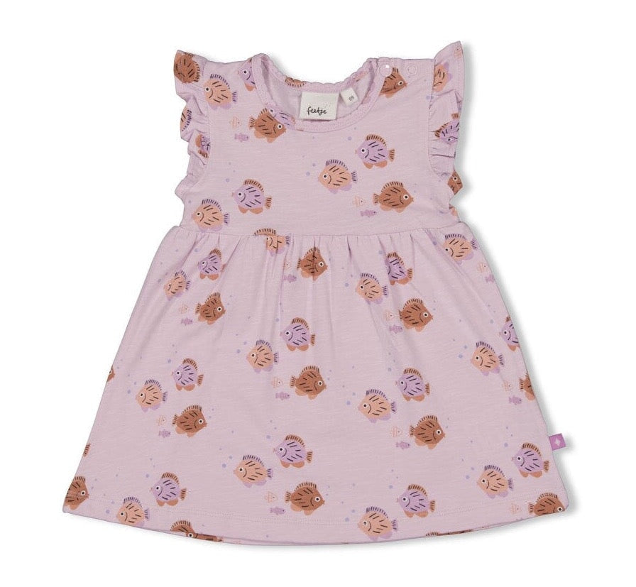 SPLASH Allover Print Slub Yarn Fashion Dress