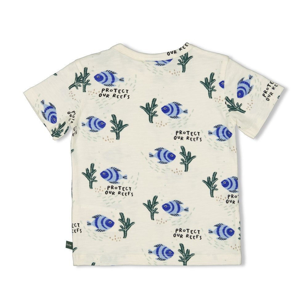 PROTECT OUR REEFS Signature Print Slub Yarn Top