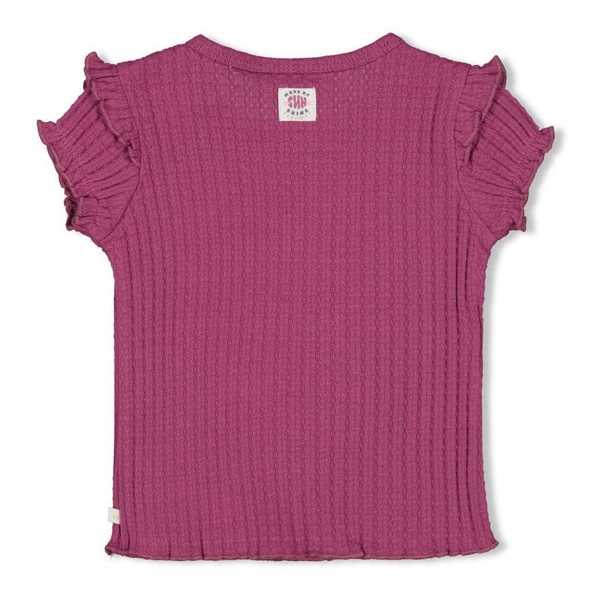 SUNNY LOVE Fancy Rib Short Sleeve Fashion Top