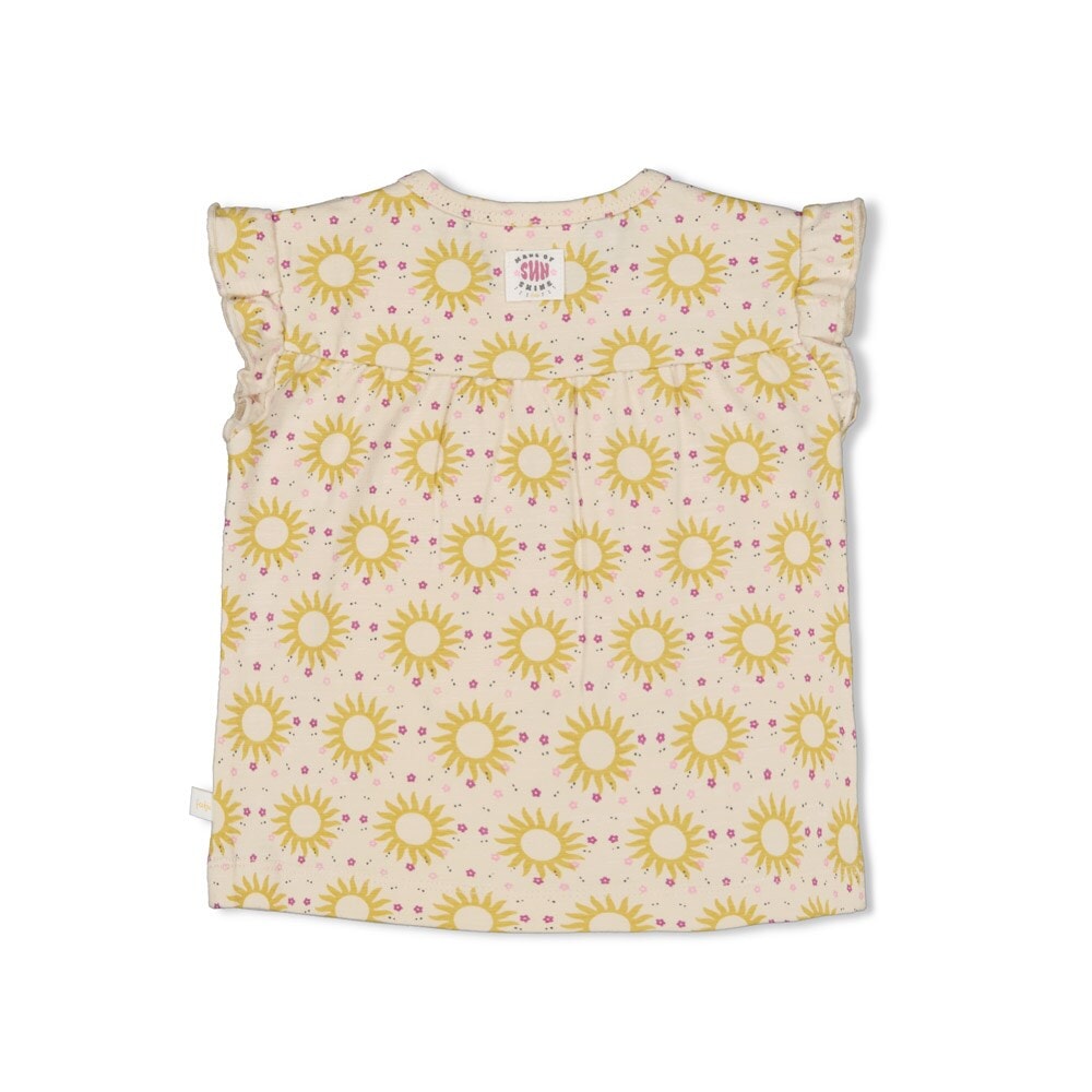 SUNNY LOVE Allover Print Slub Yarn Fashion Top