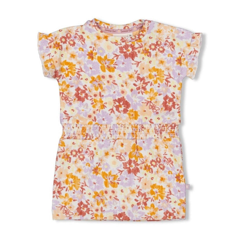 SUNNY SIDE UP Allover Print Crinkle Jersey Dress, Offwhite / 12M (74CM)