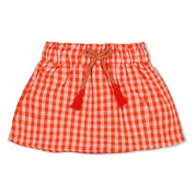 BERRY NICE Organic Cotton Woven Seersucker and Voile Checkered Skirt