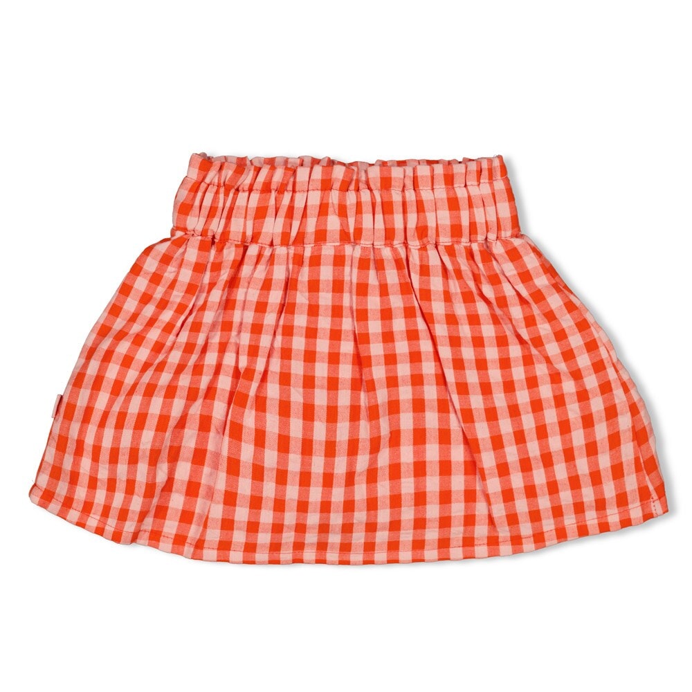 BERRY NICE Organic Cotton Woven Seersucker and Voile Checkered Skirt