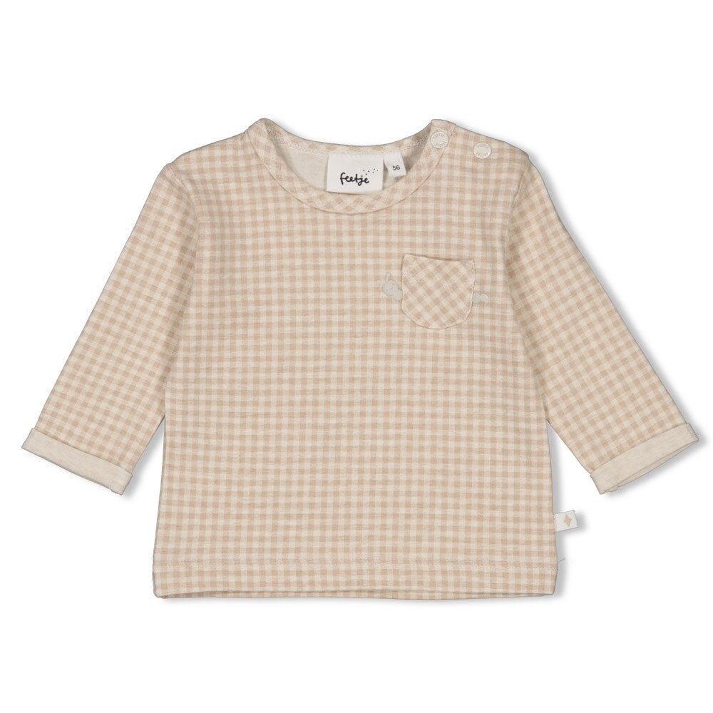 PICNIC PARTY - Signature Check Single Jersey "bunny-in-pocket" Top
