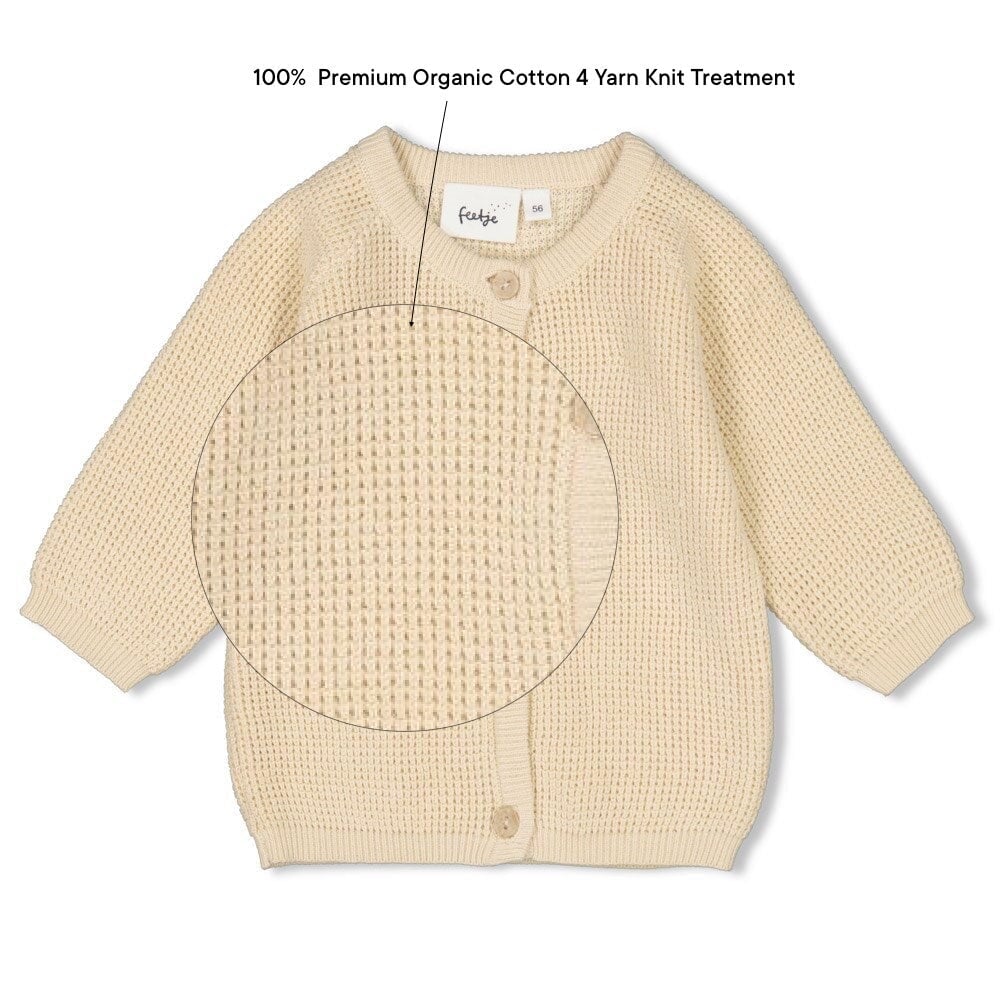 SPECIAL DELIVERY - All Organic Cotton Textured Knit Cardigan Sweater