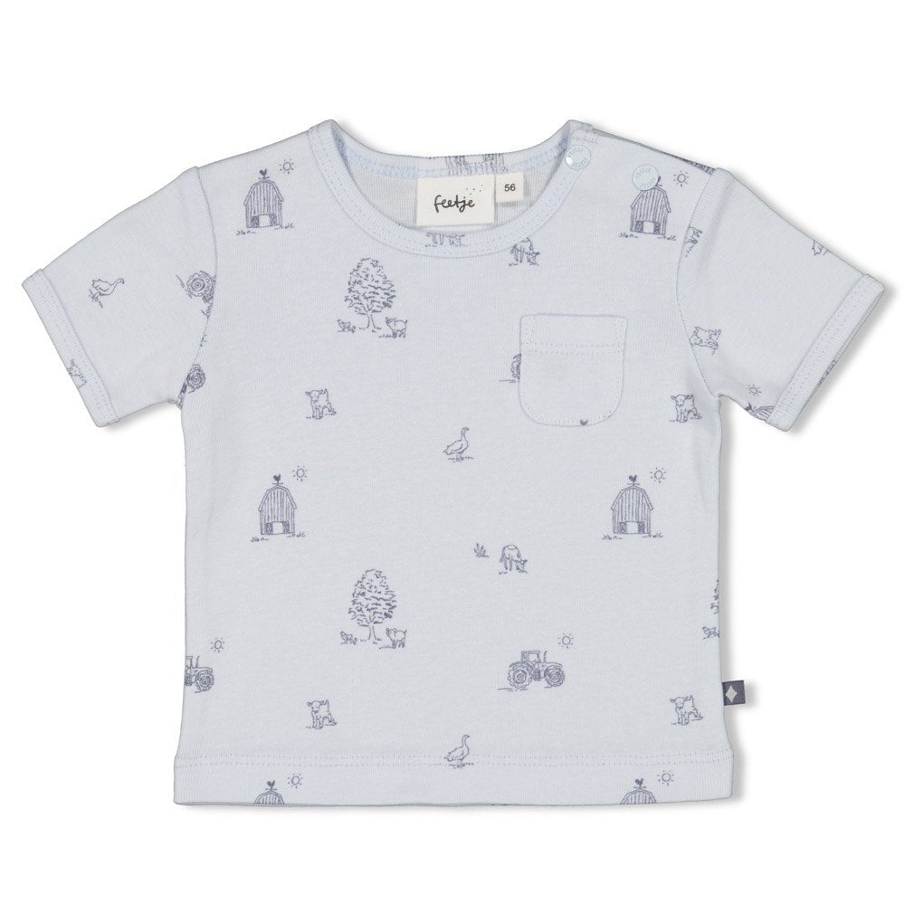 FARM LIFE - Organic Cotton 1x1 Rib Allover Print Top