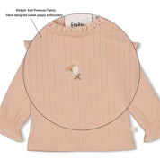 SWEET POPPY - 8x2 Rib Knit Embroidered Signature Top