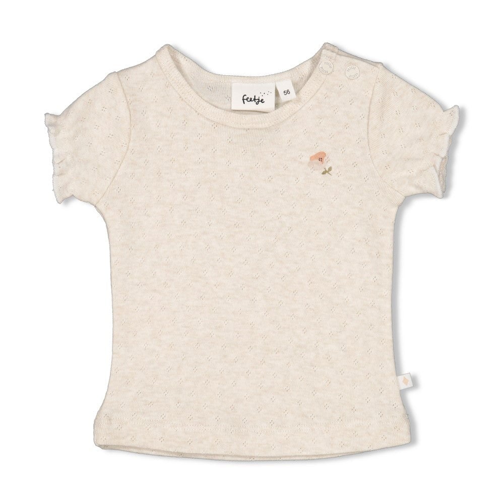 SWEET POPPY - Rib Ajour Very Sweet Short Sleeve Top