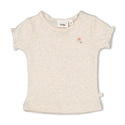 SWEET POPPY - Rib Ajour Very Sweet Short Sleeve Top