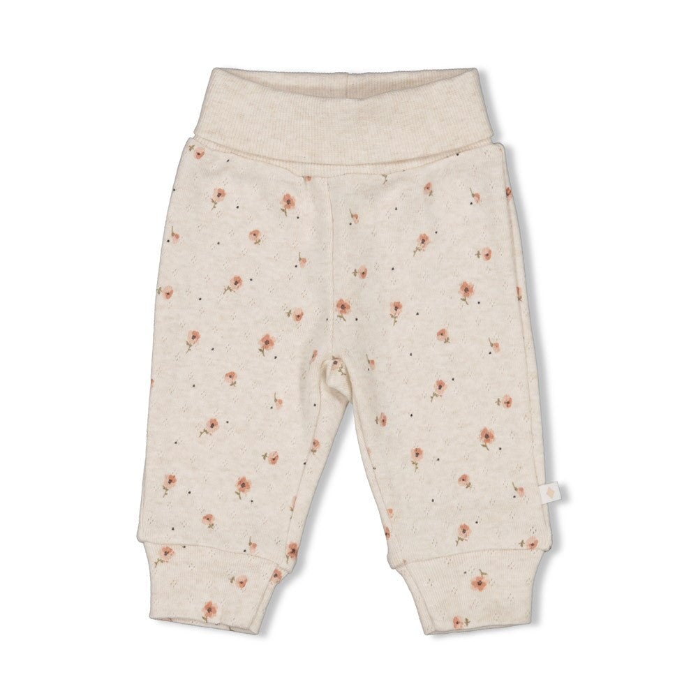 SWEET POPPY - Rib Ajour Allover Print Fashion Pants