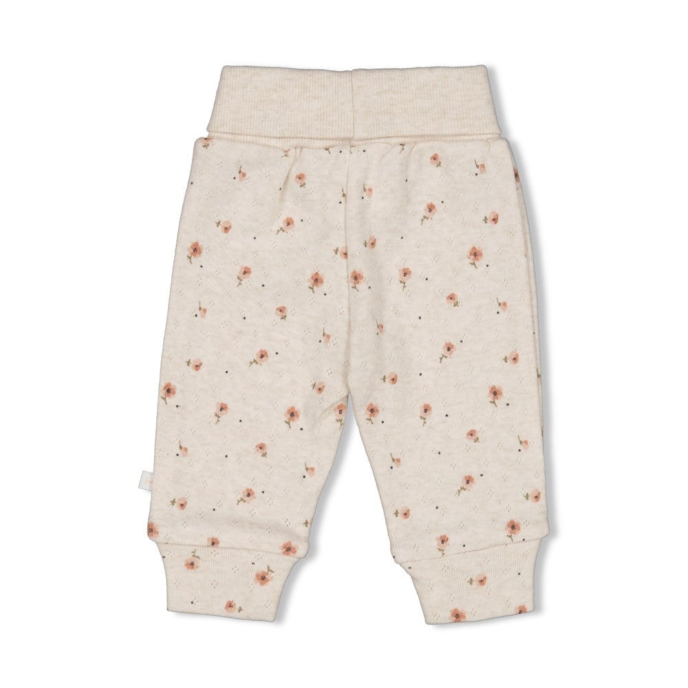 SWEET POPPY - Rib Ajour Allover Print Fashion Pants
