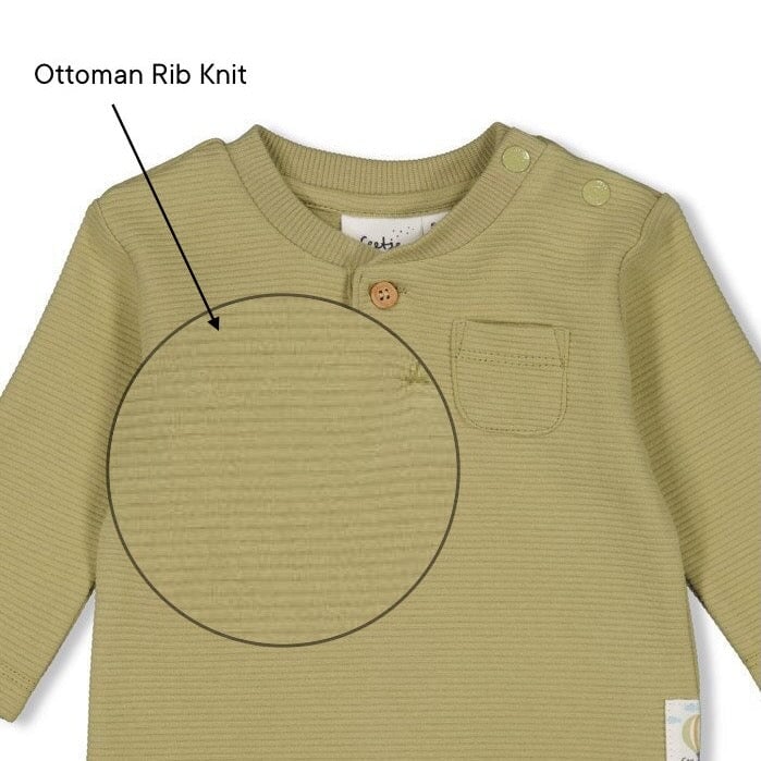 MINI ADVENTURER - Ottoman Rib Knit Henley Top